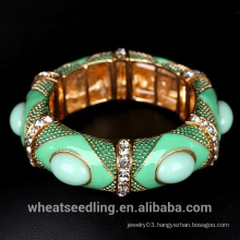 Boho Style Women Bangle Bracelet Colorful Gemstone Ethnic Jewelry Saudi Arabia Jewelry